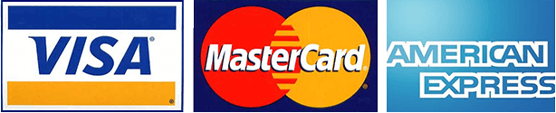 Visa, Mastercard, and AMEX Logos